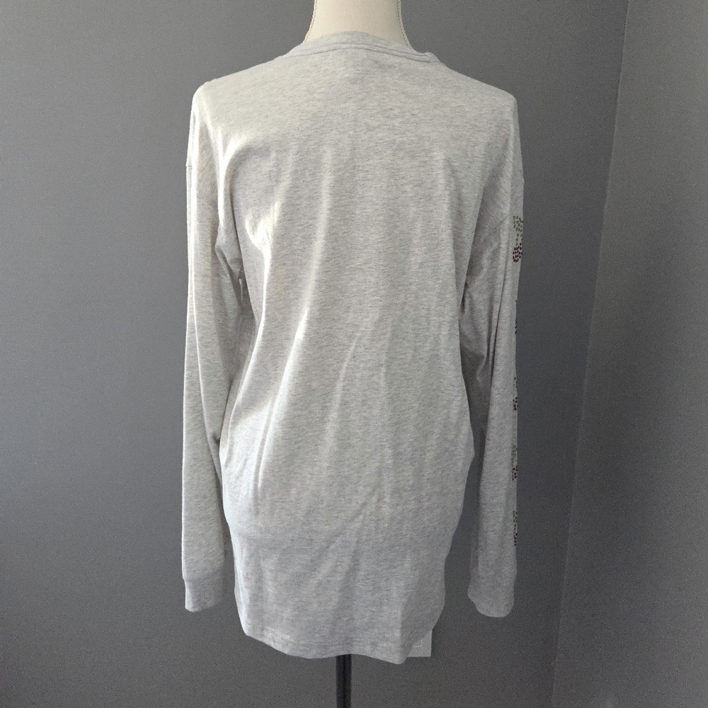 NWT PINK Victoria’s Secret Bling Cherry Long Sleeve Tee - Gray - Picture 4 of 7